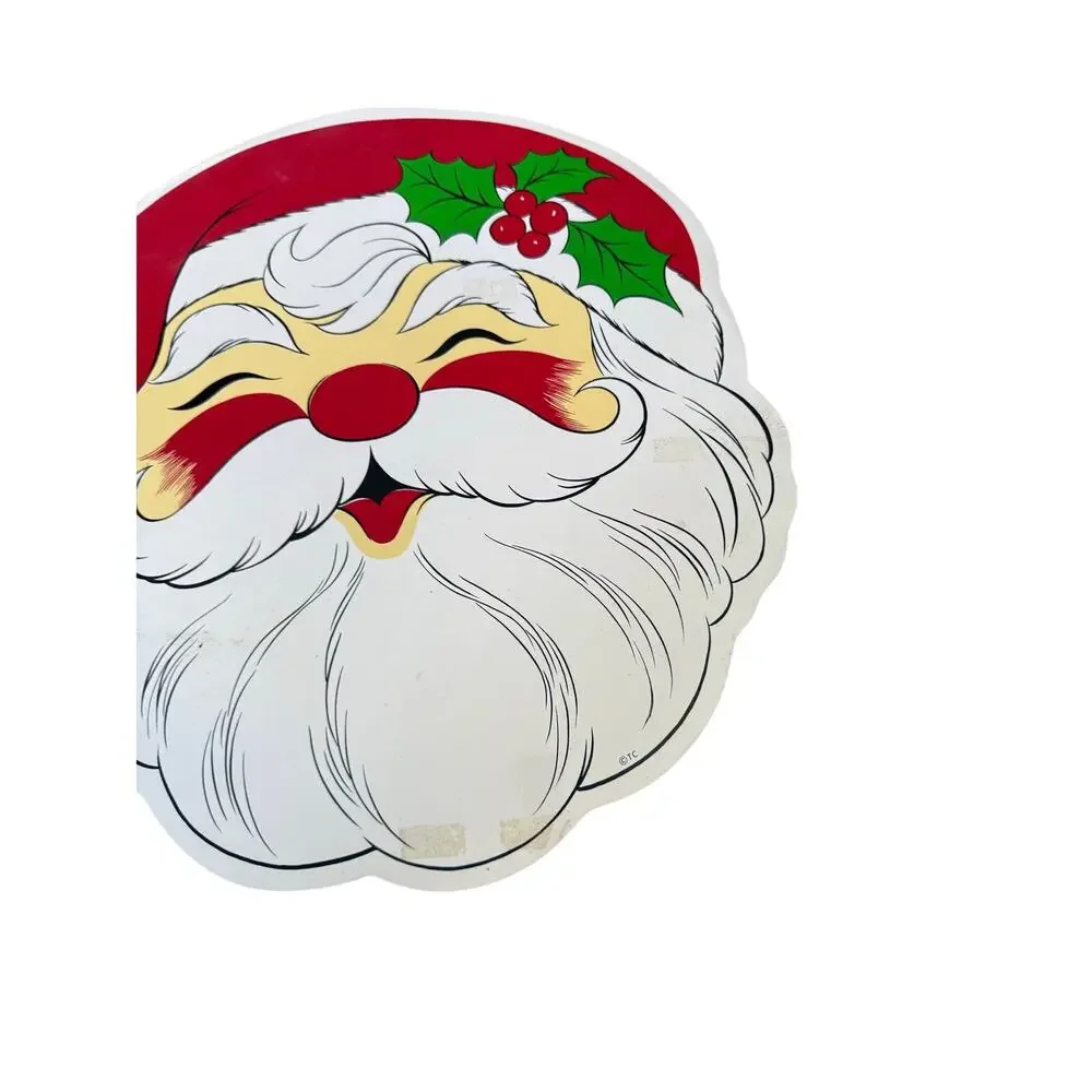 Vintage Vinyl Christmas Santa Placemats set‎ of 2